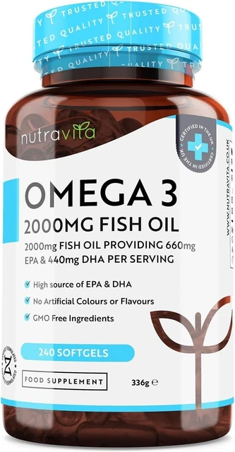 Epa 3 OMEGA 3 2000MG with 660mg EPA & 440mg DHA per Serving - 240 Softgel ...