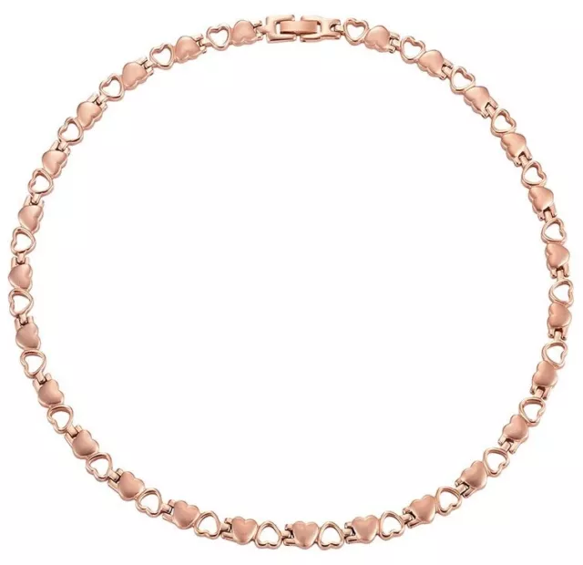 Collier magnétique coeurs en or rose avec des aimants