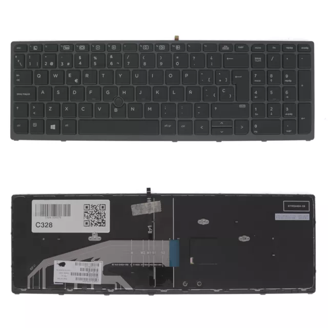 Teclado Español Spanish SP para portátil Hp Zbook 15 G3 BACKLIT POINTSTICK BLACK