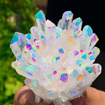 305G  Angel Aura Quartz Titanium BismuthSiliconcluster Rainbow Crystals Stone