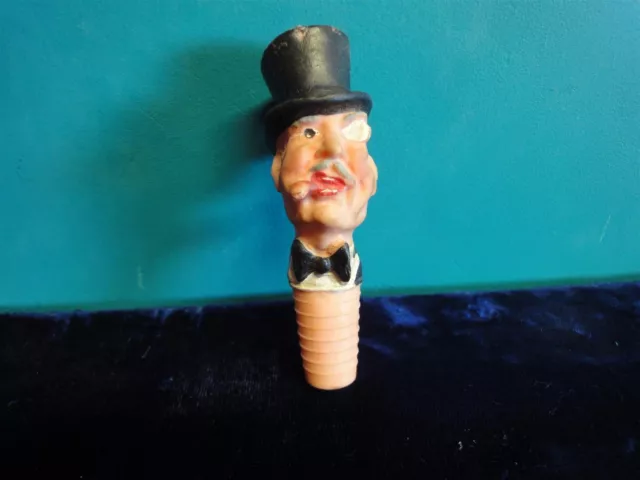 1950' Israel MAYER ENGLISH LORD Head Rubber Bottle Stopper