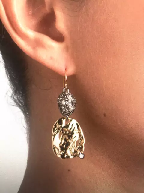 100% Authentic Alexis Bittar Dangling Pave Pod and Crystals Wire Earrings