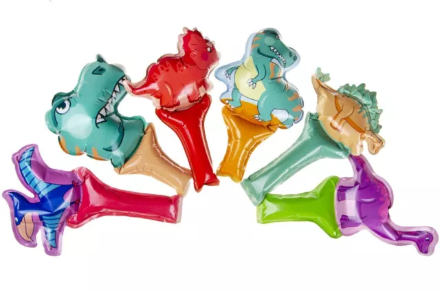 6 Dinosaur Self Inflating Handheld Balloons - Toy Loot/Party Bag Fillers Kids