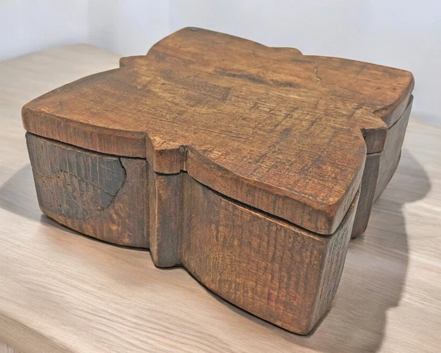 Bol Ancien En Bois Sculpté à La Main - Style Vintage Inde - Occasion - Ustensile De Cuisine Original Et Décoratif