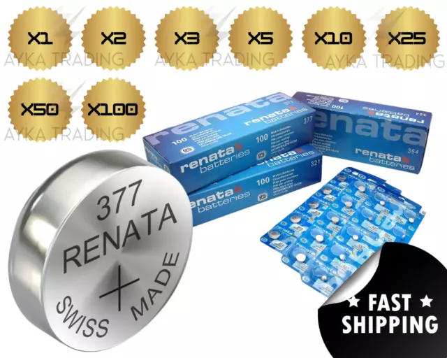 Renata Watch Battery 377 (SR626SW)- Swiss - x1 x2 x3 x5 x10 x25 x50 x100