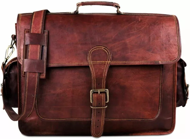 Neuf Vintage Hommes Cuir Véritable Satchel Épaule Portable Sac Messager Mallette