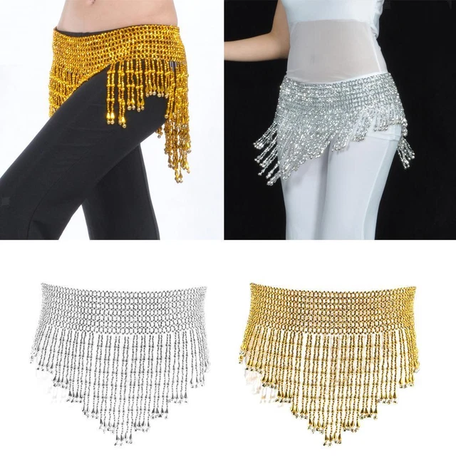 Danse Du Ventre  Taille Chaîne Hanche Jupe Foulard Cloche Perle  or and argent