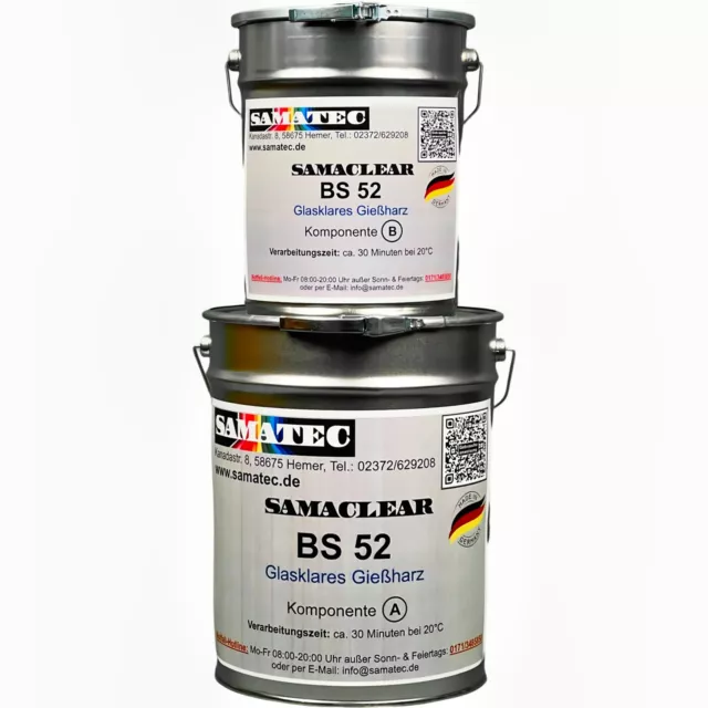 Epoxidharz Gießharz Laminierharz Verfüllharz glasklar UV-stabil Epoxy Resin BS52
