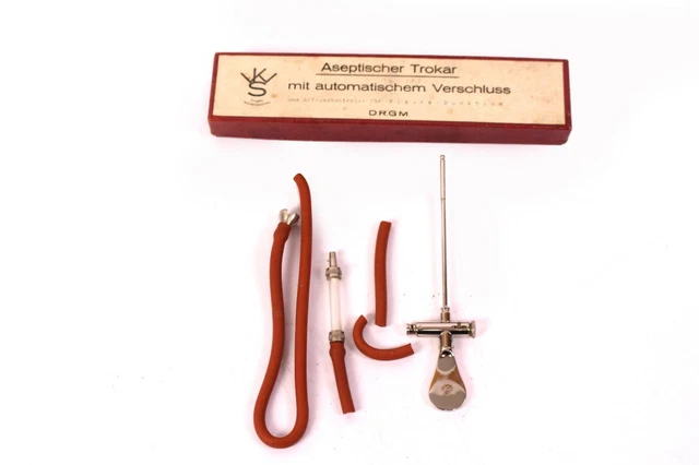 KWS Kirchner Wilhelm Aseptischer Trokar Punktionsinstrument Anleitung OVP Antik