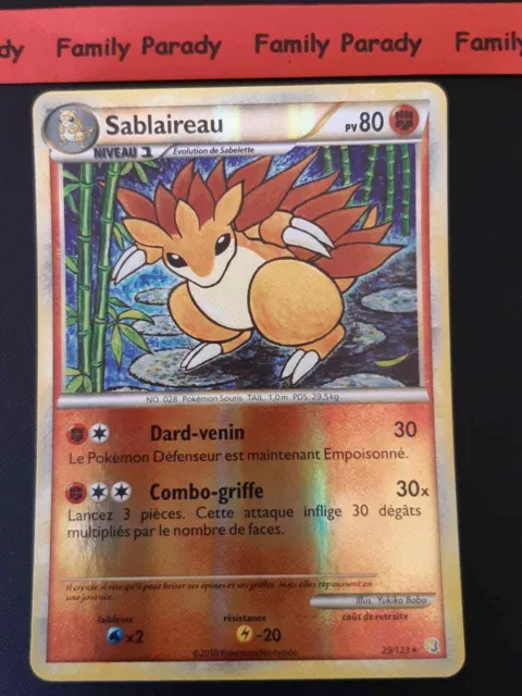 Sablaireau REVERSE 80pv 29/123 HeartGold and Soulsilver Carte Pokemon Rare neuve