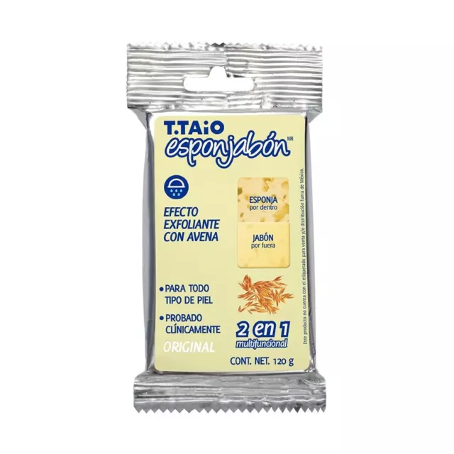 T-Taio Esponjabon Oatmeal Soap-Sponge (Exfoliante Con Avena)  New Packaging