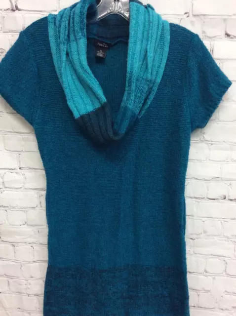 Rue21 Womens Pullover Sweater Turquoise 100% Acrylic Ombre Short Sleeve XL