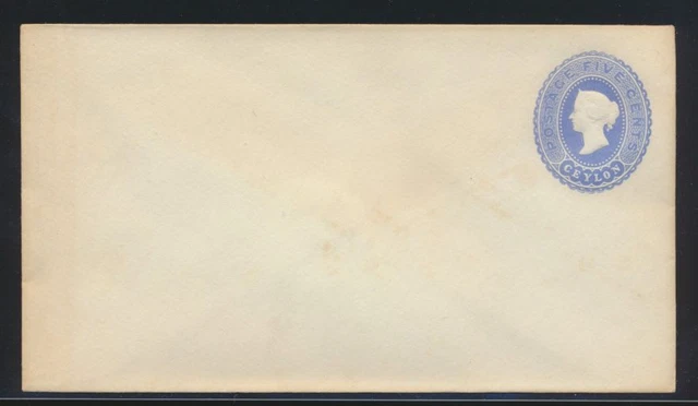 Ceylon Ganzsache Victoria U 27 5 c. blau sehr seltene GA postal stationery