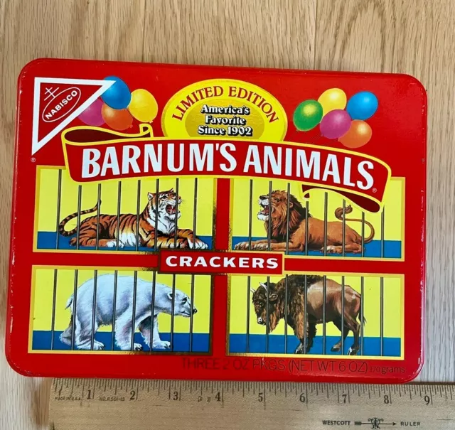 1989 Nabisco Barnums Animal Crackers Cookie Tin Container