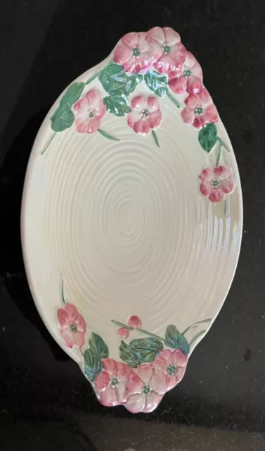 Vintage Maling Lustre Ware Apple Blossom Oval Dish / Bowl