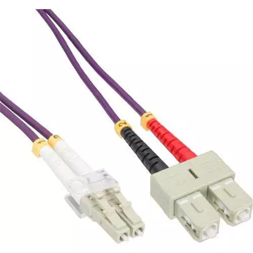 3x InLine LWL Duplex Kabel, LC/SC 50/125µm, OM4, 2m
