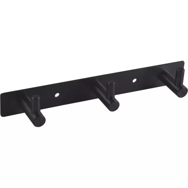 Barra de enganche Negro perchero 195MM Gancho para colgar Acero Tira Pared