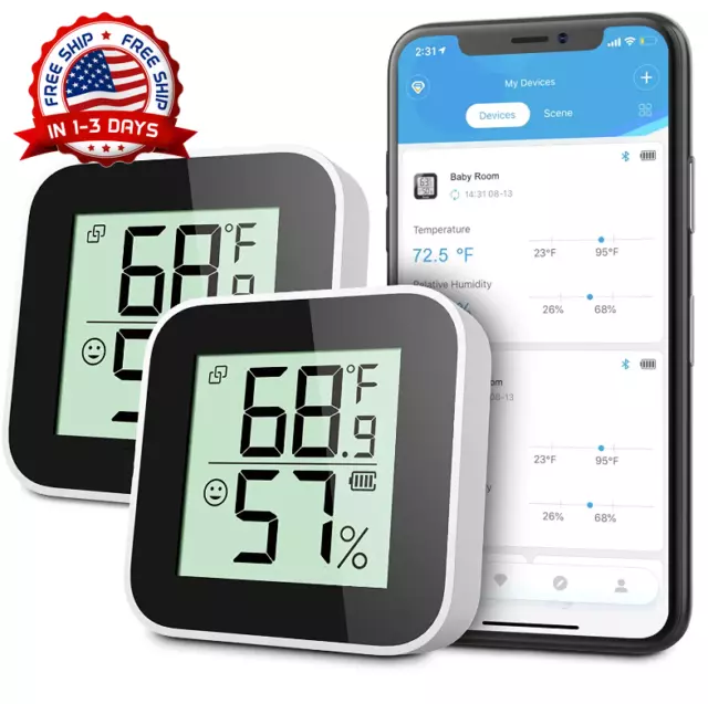 medidor digital de temperatura y humedad para ambiente ambiental termómetro 2PCS