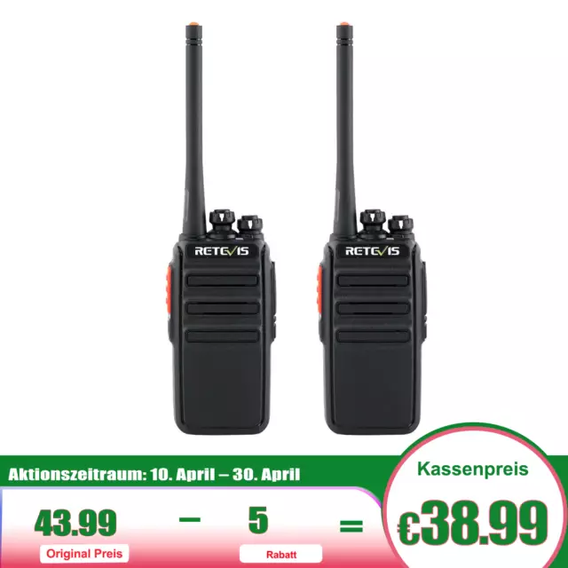 Retevis RT24V Freenet Funkgerät 149MHz Lizenzfrei 0.5W 6Kanäle 2XWalkie-Talkies