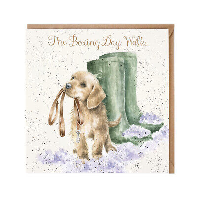 NEW Wrendale Designs 'The Boxing Day Walk' Dog Christmas Greetings Card 15cm UK