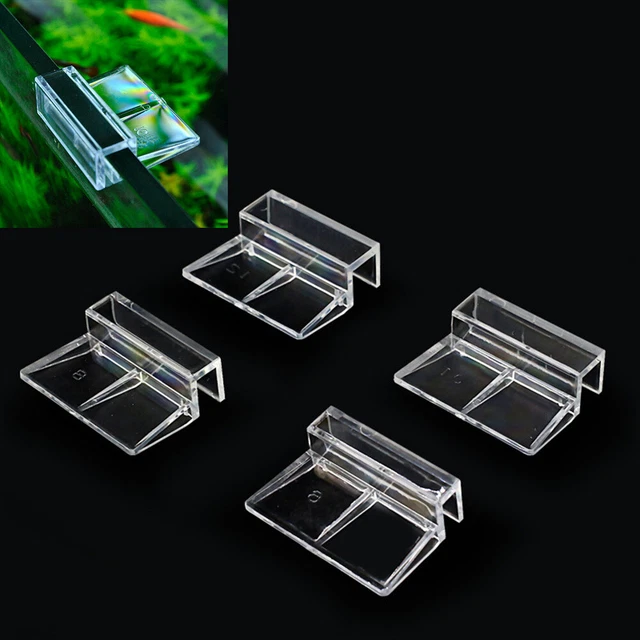 4X Acrylic Aquarium Fish Tank Clips Glass Cover Support Holders Aquatic Pet Part