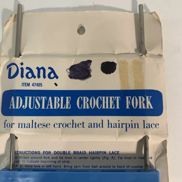 BOYE 12" Diana #47405 VTG Crochet Fork for Maltese Crochet & Hairpin Lace USA