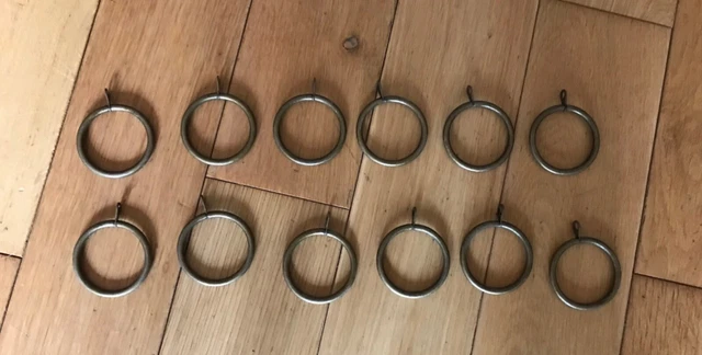 Set of 12x Vintage Brass Curtain Rings Reclaimed 45mm Internal Diameter B4 3
