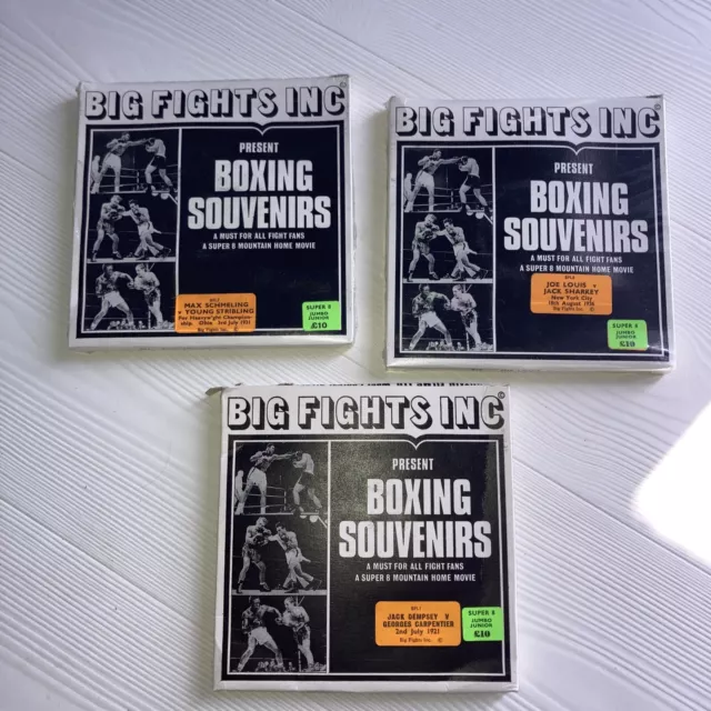 Big Fights Inc Present Boxing Souvenirs SUPER 8mm Dempsey Louis Schmeling Boxed