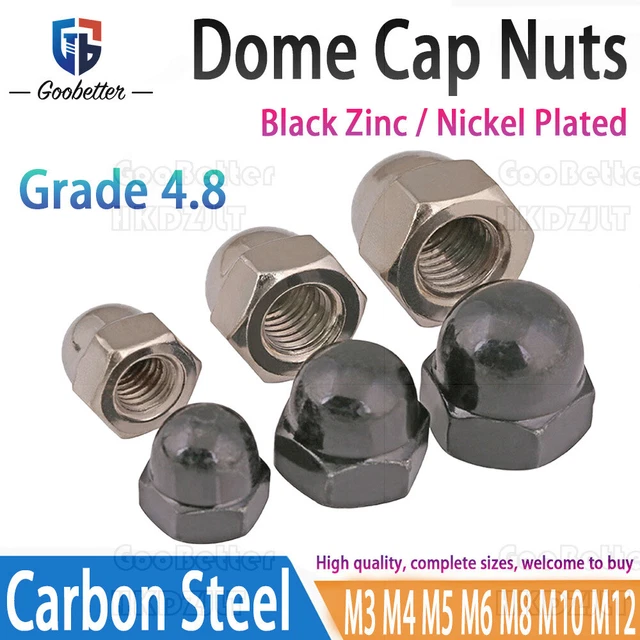 Glarks 48pcs Black Snap-in Cage Nut, M4 M5 M6 M8 M10 M12