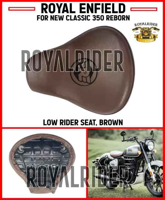 Selle Royal Enfield Low Rider, marron pour nouveau classique 350 REBORN