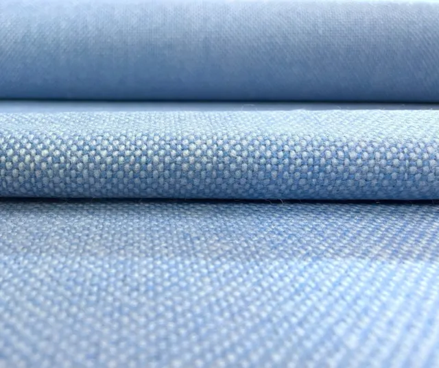 3 yds Designtex Bute Tweed Periwinkle Blue Wool Upholstery Fabric MSRP $312 RL