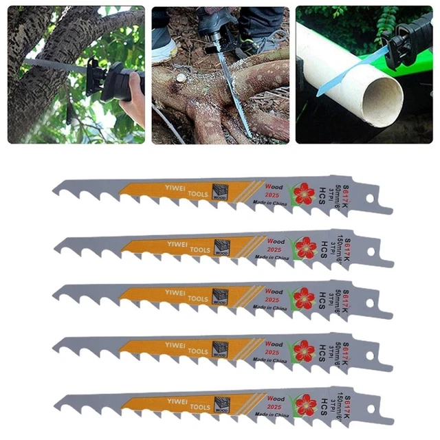 Durevole 5 pz. 150 mm HCS lame per seghetto legno plastica taglio