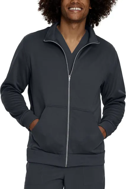 Urbane Performance Front Zip Men's Fleece Lined Scrub Jacket Graphite Size XL