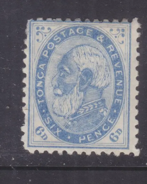 TONGA, 1888 perf. 12 x 11 1/2, 6d. Dull Blue, heavy hinged.