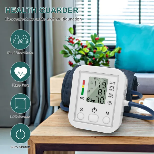Tonómetro de presión de alta precisión monitor automático BP atención médica (A)