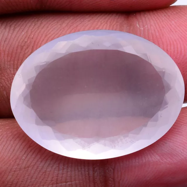 36.00 Cts Natural Rose Quartz Huge Oval Faceted Cut 28mm*21mm Untreated Gemstone