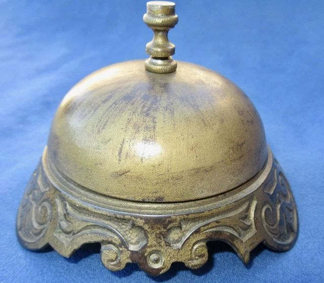Sonnette D’hôtel Ancienne En Bronze – Style Napoléon III – Cloche De Comptoir Vintage