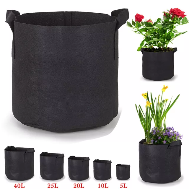 Pflanzsäcke Pflanzsack mit Henkeln Grow Pot Bag Blumentopf Garten Pflanzbehälter