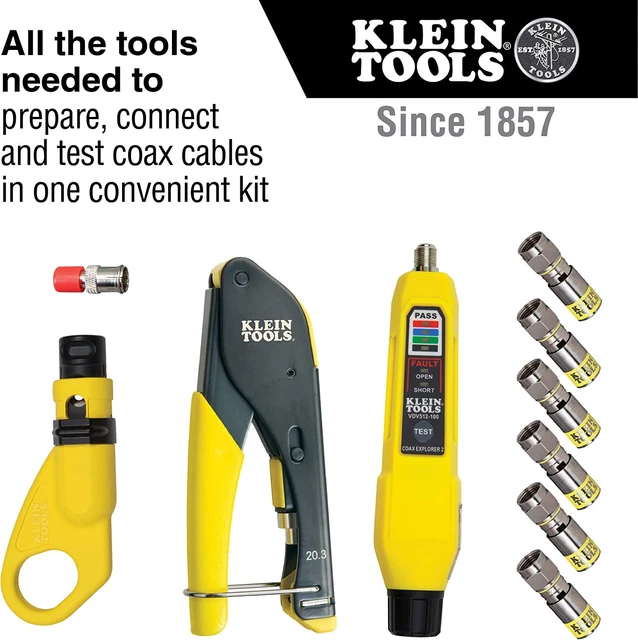 Klein Tools Coax Cable Installation And Test Tool Kit Model VDV002-818