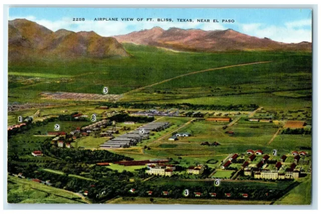 Airplane View Of Ft. Bliss Texas Near El Paso TX, Unposted Vintage Postcard