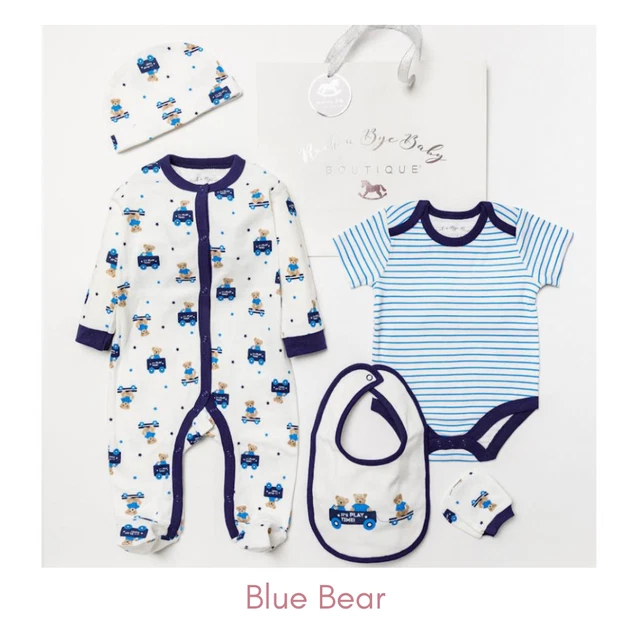 Baby Boys Layette Clothing Gift Set 5 Piece Blue 0-3 3-6 Months Baby Boy Gift