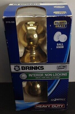 BRINKS Interior Non-Locking Polished Brass Ball Knob 211-105 Basement Closet