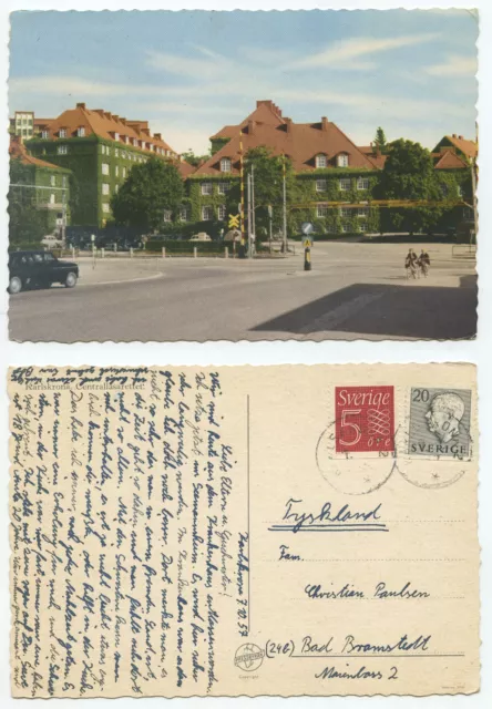 21184 - Karlskrona - Centrallasarettet - Ansichtskarte, gelaufen 7.10.1957