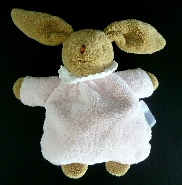 O. Doudou Peluche Trousselier Lapin Beige Rose Col Blanc Dentelle 18Cm - Ttbe