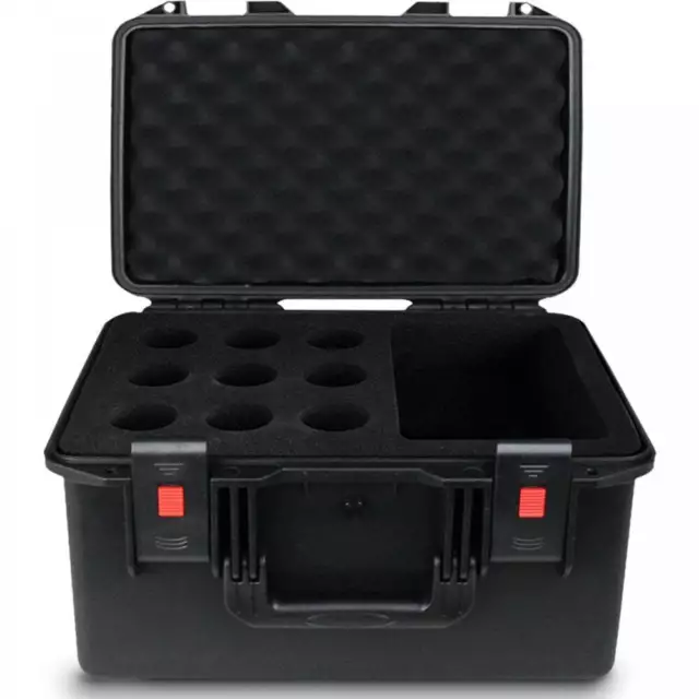 9 Way Waterproof Microphone Flight Case Mic Flight Storage Travel Roadie PA DJ