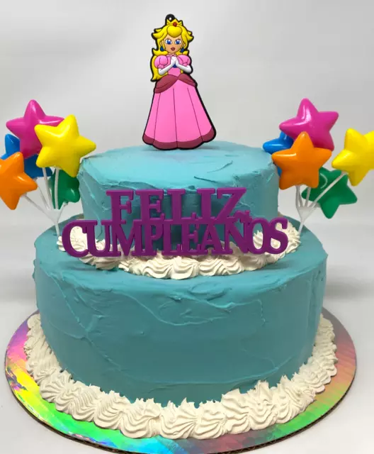 Super Mario Princess Peach Feliz Cumpleanos Topper de Pastel ~ 100% NUEVO NEW