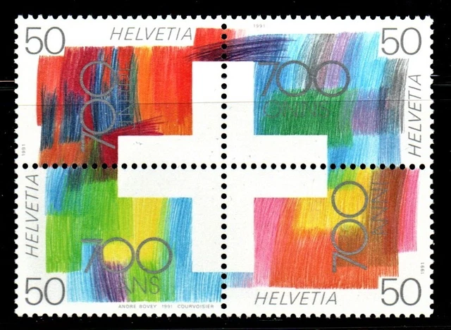 Schweiz Satz MiNr. 1438-1441 von 1991 Viererblock Postfrisch N 0747