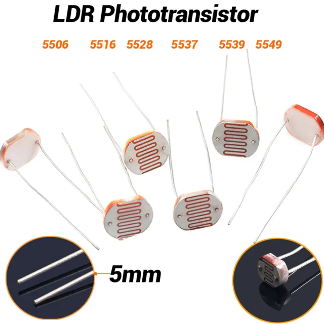 Fototransistor LDR 5 mm fototransistor 5528 elemento di rilevamento (tipo disponibile)