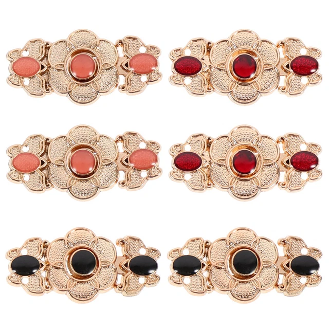 Cárdigan de aleación de zinc con botones a presión clips de suéter broche de flores cuello de soporte