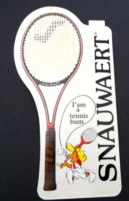 Werbe-Aufkleber Snauwaert Tennis Racket Schläger I´am a Tennis Bum  80er Jahre